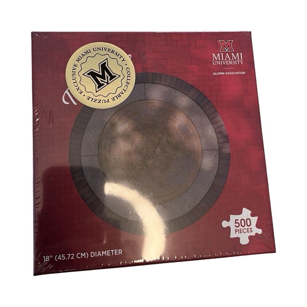 Miami University Alumni Association 500 Piece Round‎ Puzzle MoveInMiami Seal New